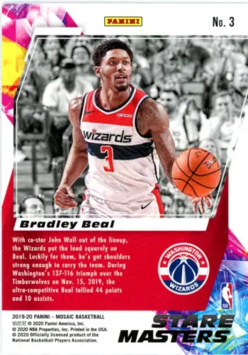 2019-20 Panini Mosaic Stare Masters #3 Bradley Beal Washington Wizards NBA card