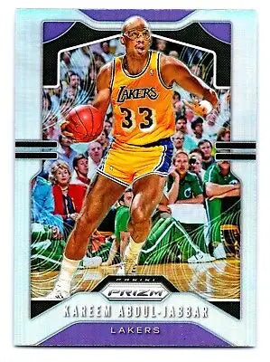 Kareem Abdul-Jabbar basketball card from 2019-20 Panini Prizm Silver Prizm collection