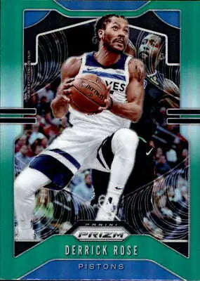 Derrick Rose 2019-20 Panini Prizm Green basketball card Detroit Pistons NM-MT condition