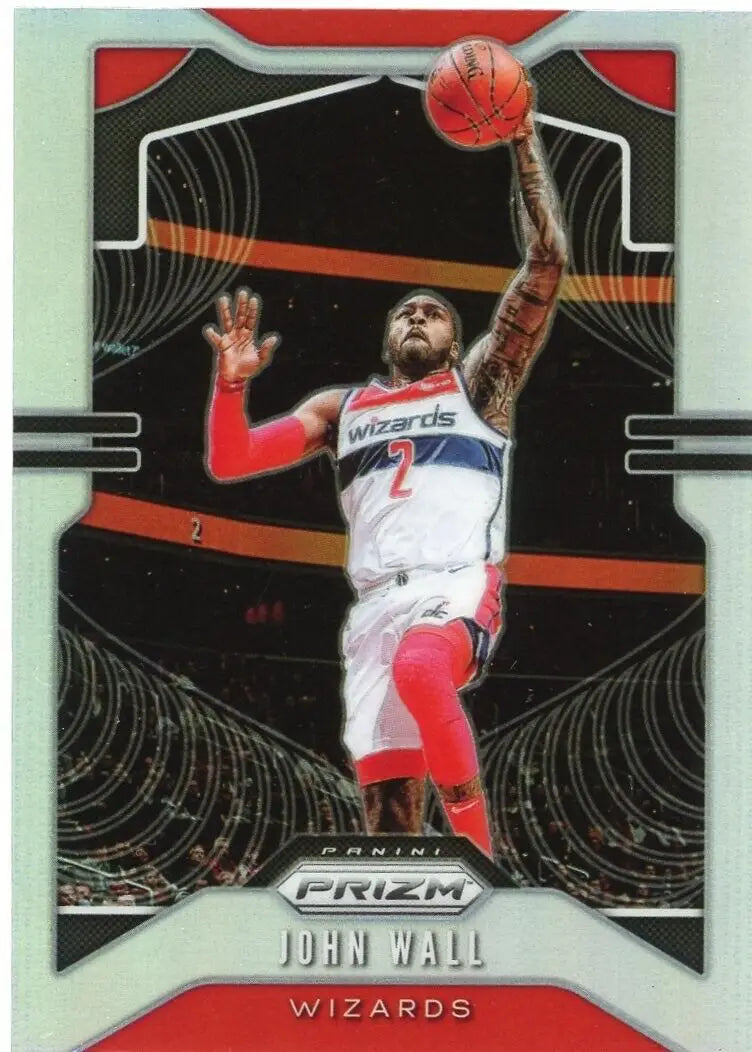 John Wall Silver basketball card from 2019-20 Panini Prizm Washington Wizards NBA