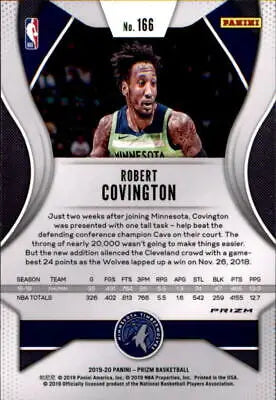 Robert Covington 2019-20 Panini Prizm Orange Ice Basketball Card Minnesota Timberwolves