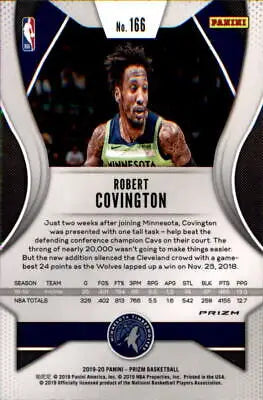 2019-20 Panini Prizm Pink Ice Robert Covington Minnesota Timberwolves basketball card