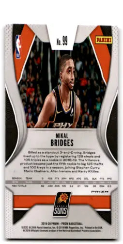 Mikal Bridges basketball card in 2019-20 Panini Prizm Prizms Pink Ice Near Mint quality