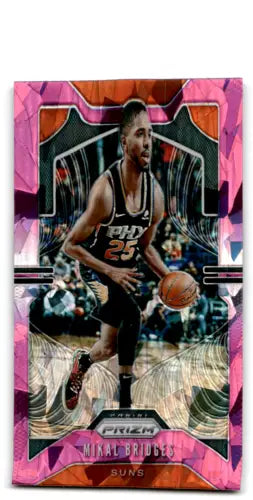 Mikal Bridges basketball card from 2019-20 Panini Prizm Prizms Pink Ice NM quality