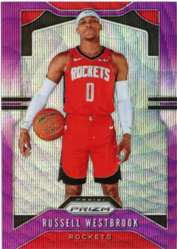 Russell Westbrook 2019-20 Panini Prizm Purple Wave basketball card NM-MT Houston Rockets