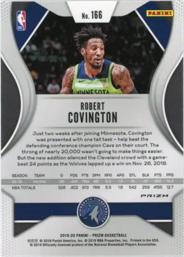 Robert Covington basketball card 2019-20 Panini Prizm Red Ice Minnesota Timberwolves NM-MT