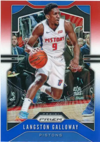 Langston Galloway 2019-20 Panini Prizm Red White Blue basketball card Detroit Pistons