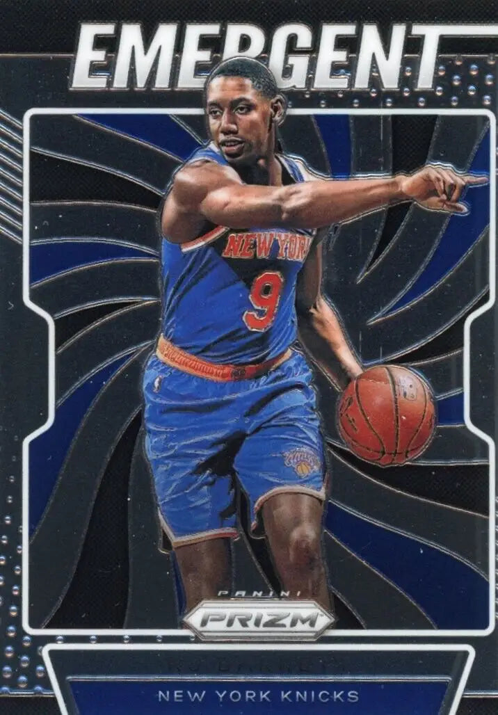 New York Knicks RJ Barrett Emergent Insert from 2019-20 Panini Prizm basketball set