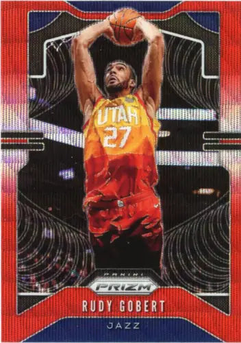 Rudy Gobert 2019-20 Panini Prizm Ruby Wave #168 Utah Jazz Basketball Card NM-MT