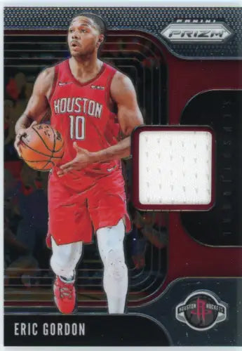 Eric Gordon basketball card from Panini Prizm Sensational Swatches featuring Rockets jersey