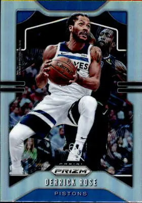 Derrick Rose 2019-20 Panini Prizm Silver basketball card featuring Detroit Pistons