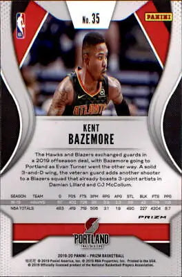 2019-20 Panini Prizm Silver Kent Bazemore Portland Trail Blazers trading card NM-MT