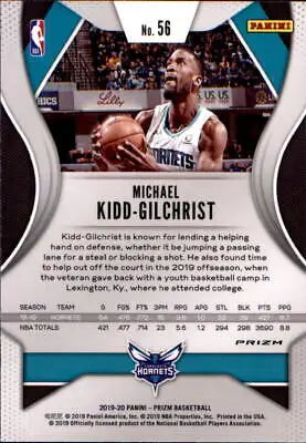 Michael Kidd-Gilchrist 2019-20 Panini Prizm Silver basketball card from Charlotte Hornets