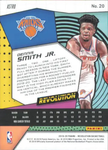 Dennis Smith Jr. 2019-20 Panini Revolution Astro basketball card for New York Knicks