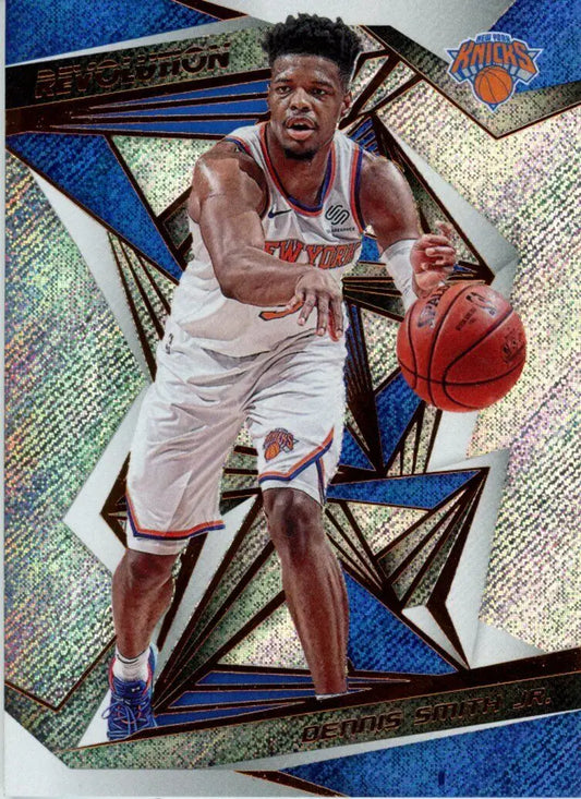 Basketball card featuring Dennis Smith Jr in 2019-20 Panini Revolution New York Knicks