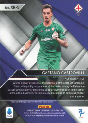 Gaetano Castrovilli soccer card from 2019-20 Panini XR Rookies Orange series