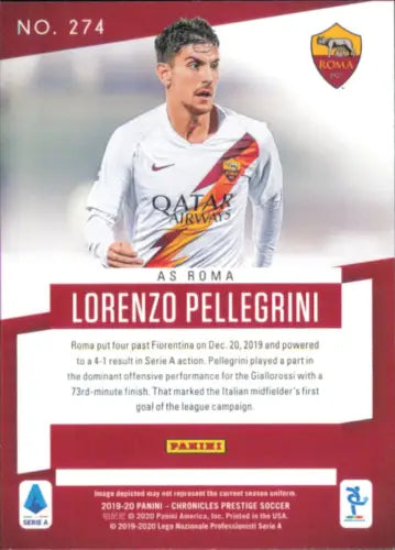 Lorenzo Pellegrini 2019-20 Prestige AS Roma Soccer Serie A Card NM-MT