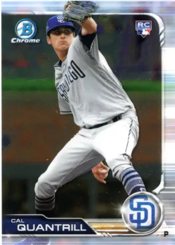 Cal Quantrill Rookie baseball card from 2019 Bowman Chrome San Diego Padres MLB