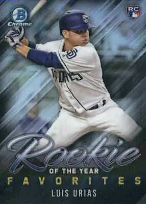 2019 Bowman Chrome Rookie of the Year Favorites #ROYF4 Luis Urias Padres baseball card