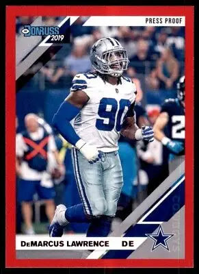 DeMarcus Lawrence football card from 2019 Donruss Red Press Proof Dallas Cowboys #76