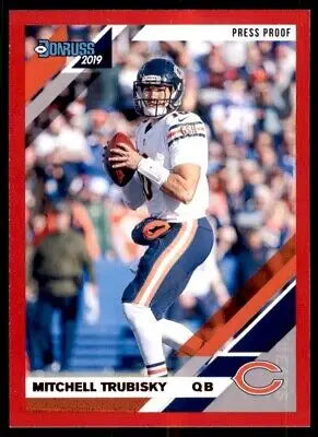 Mitchell Trubisky 2019 Donruss Red Press Proof football card for Chicago Bears collectors