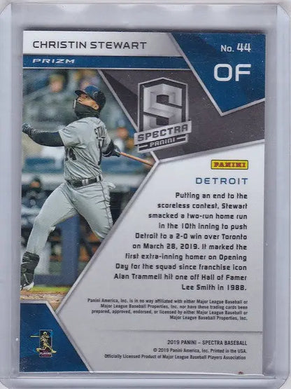 Baseball trading card of Christin Stewart in batting stance for Detroit Tigers