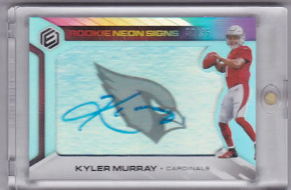 Autographed Kyler Murray football card from Panini Elements Auto Rookie Neon Signs