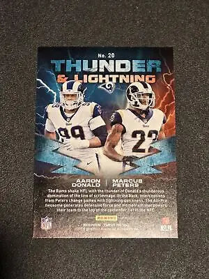 Aaron Donald and Marcus Peters Thunder & Lightning football card from Panini Playoff