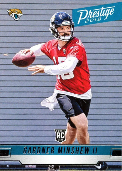 Gardner Minshew football rookie card from 2019 Panini Prestige, Jacksonville Jaguars