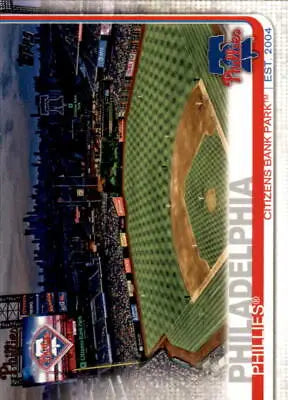 Philadelphia Phillies 2019 Topps #187 card featuring Citizens Bank Park MLB scene