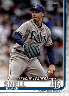 Blake Snell 2019 Topps League Leaders Baseball Card for Tampa Bay Rays collectors