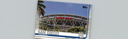 San Diego Padres baseball card from 2019 Topps featuring Petco Park design