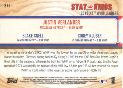 Back of 2019 Topps Big League #373 Blake Snell card showcasing original gloss details