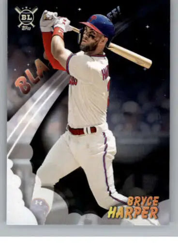 Bryce Harper baseball card from 2019 Topps Big League Blast Off featuring original gloss