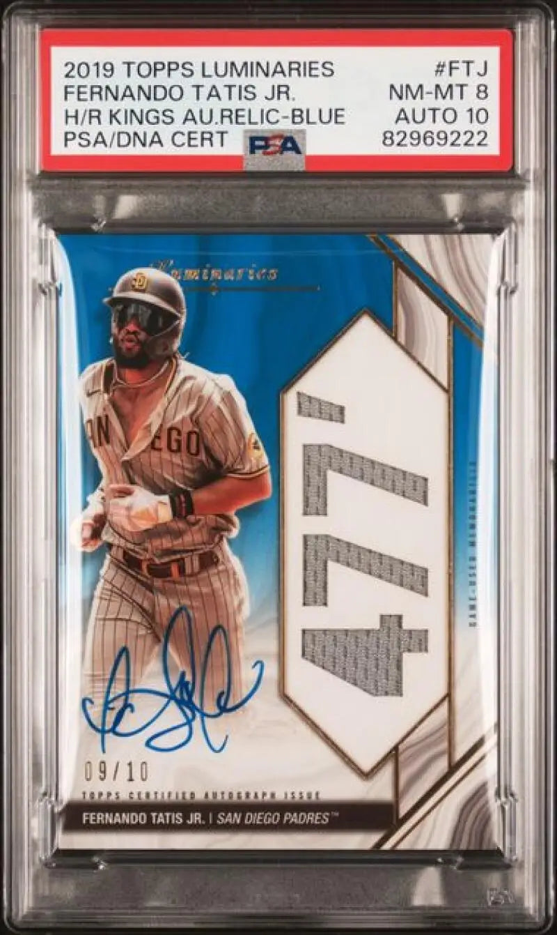 PSA-graded autographed baseball card of Fernando Tatis from Topps Luminaries Kings Relics