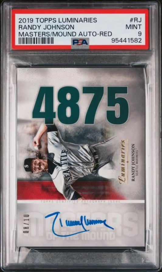 PSA-graded 2019 Topps Luminaries Master Randy Johnson autographed baseball card