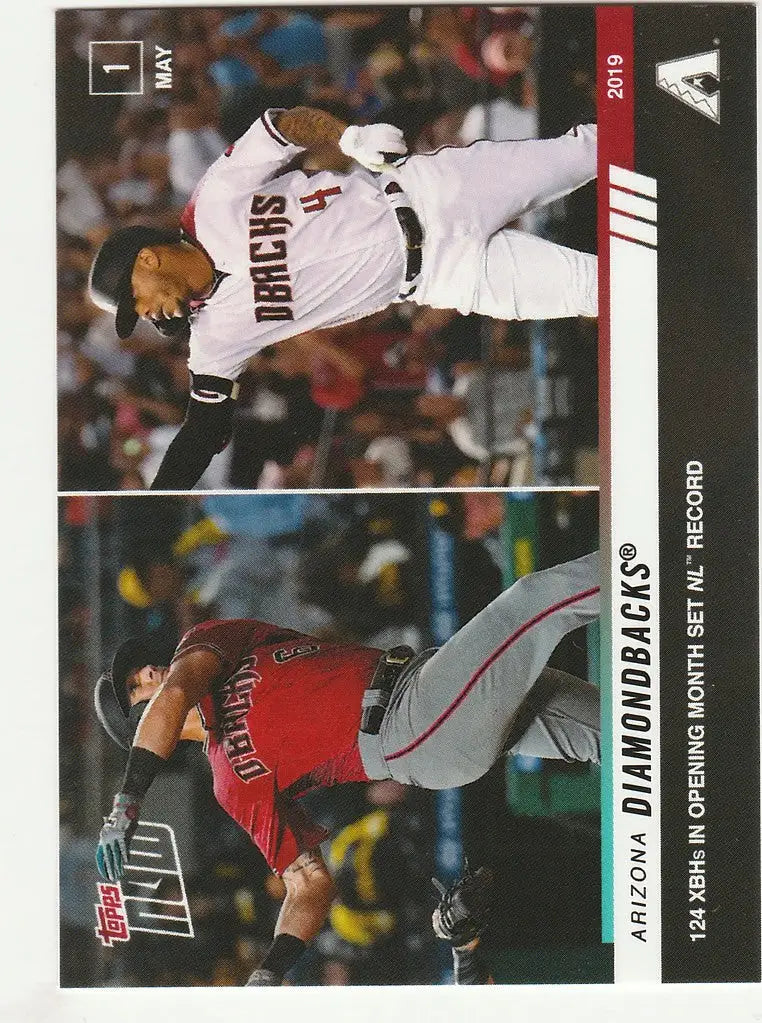 Baseball trading card of Arizona Diamondbacks pitchers in action during opening month