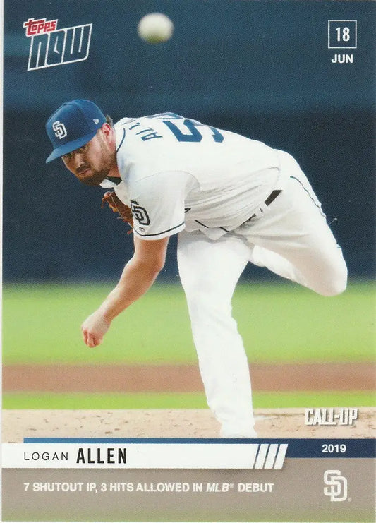 Logan Allen pitching in debut San Diego Padres uniform on the mound