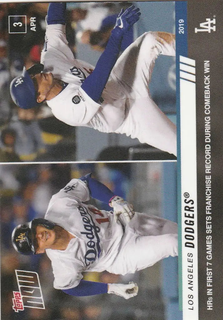 Baseball trading card showcasing Los Angeles Dodgers pitcher in Dodgers Homer 7th Straight Games Record