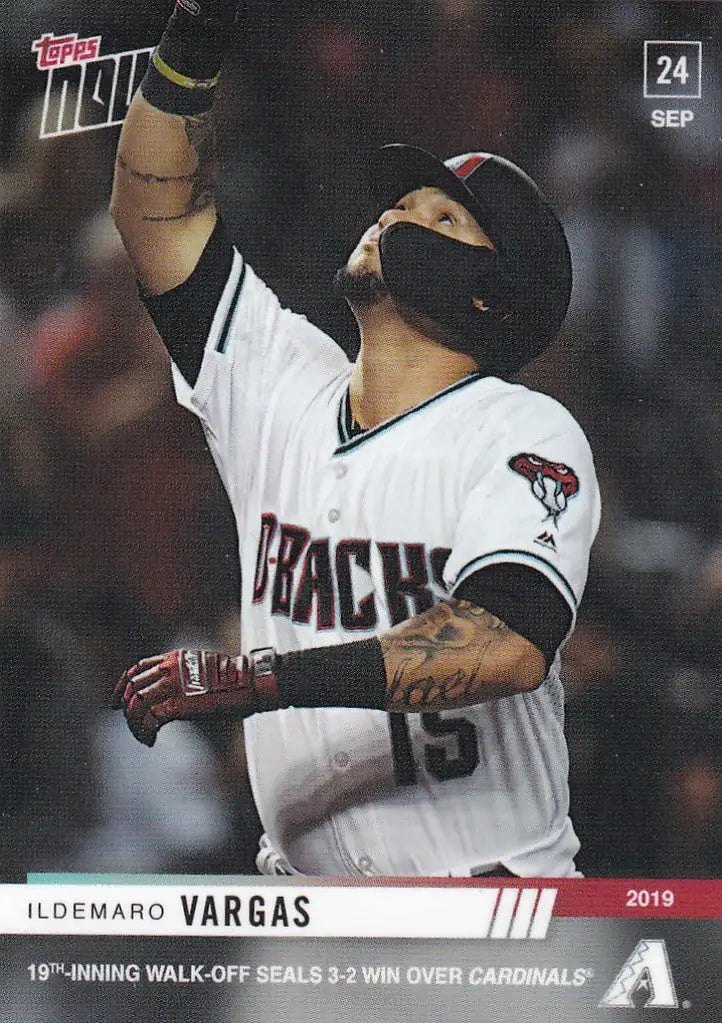 Ildemaro Vargas celebrating a 19th inning walk off in Arizona Diamondbacks uniform