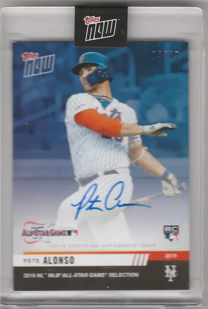 Baseball trading card of Pete Alonso in white and red uniform, All Star Game Selection