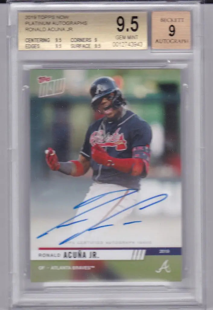 Graded Platinum Ronald Acuna Jr. baseball card with autograph, Atlanta Braves