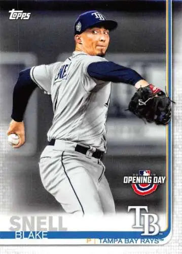 2019 Topps Opening Day #196 Blake Snell baseball card with original gloss features