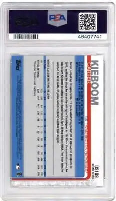 Graded 2019 Topps Update Carter Kieboom #US109 Baseball Card PSA 9 Display Image