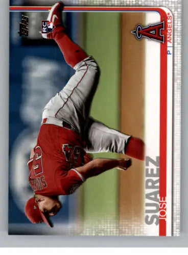 2019 Topps Update US14 Jose Suarez NM-MT RC Rookie Angels baseball card with original gloss