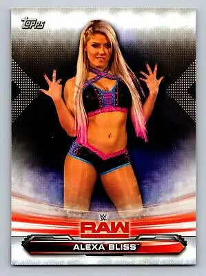 2019 Topps WWE RAW #2 Alexa Bliss wrestling card featuring the popular wrestler