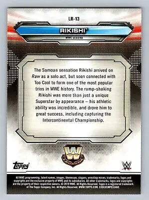 Rikishi WWE Legend trading card from 2019 Topps WWE RAW #LR-13 collectible series