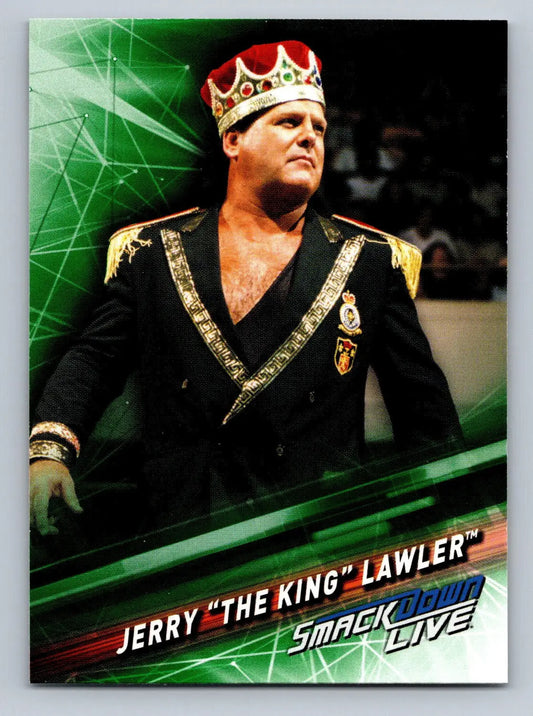 Jerry The King Lawler wrestling card from 2019 Topps WWE SmackDown Live #78 Green