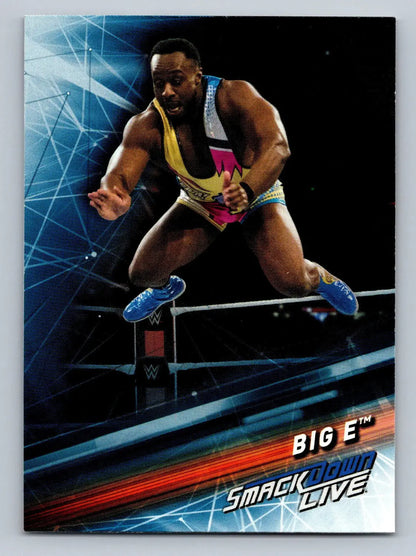 Big E wrestling card from 2019 Topps WWE SmackDown Live #9 collectible set