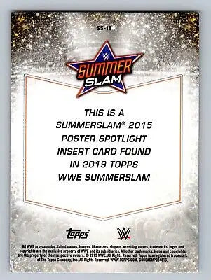 2019 Topps WWE #SS-15 SummerSlam Poster Spotlight insert card featuring SummerSlam 2015